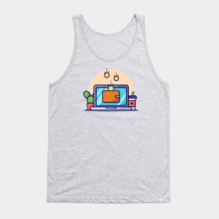 Online Payment Cartoon Vector Icon Illustration Tank Top